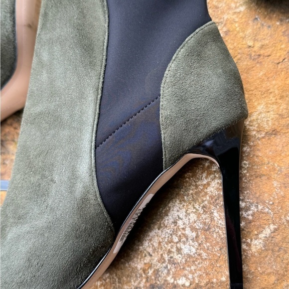 French Connection green black heeled booties 9.5 - Picture 3 of 14